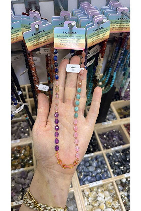 7 çakra doğal taş kolye tasarım kolye