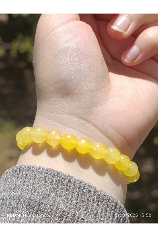 Sarı Kuvars Doğaltaş Erkek ve Kadın Bileklik