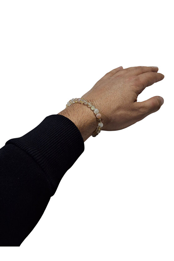 Para ve Bereket Taşı – Doğal Sitrin Bileklik - şifalı doğal taş - sertifikalı 100%100 doğal -6 mm