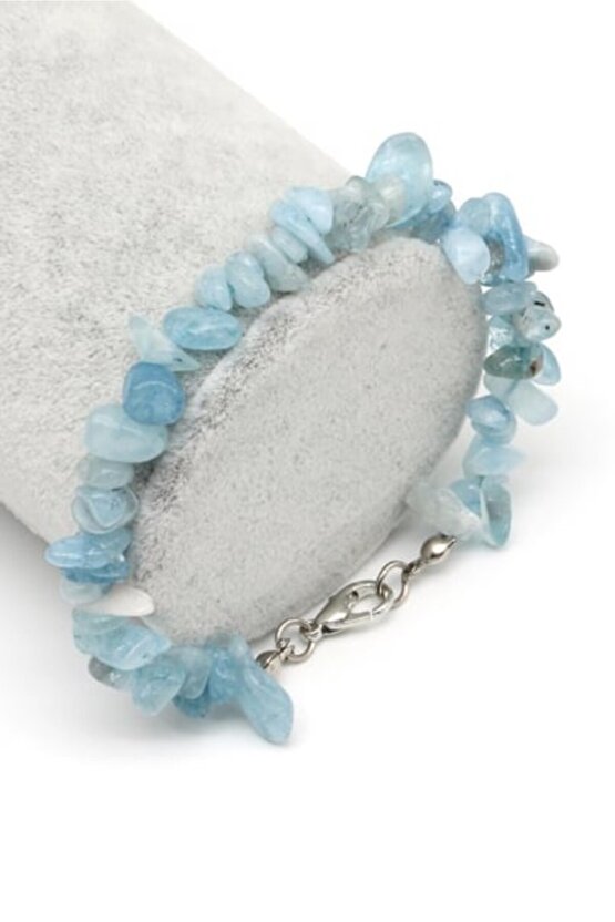 Aquamarin Kırıktaş Bileklik Doğaltas 100%100 sertifikalı - Huzurun ve Sakinliğin Taşı