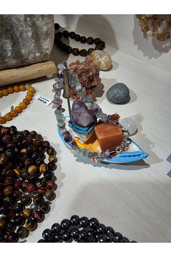 Florit Doğal Taş Kırıktaş Bileklik – Huzur, Odak ve Negatif Enerjiden Korunma Sertifikalı