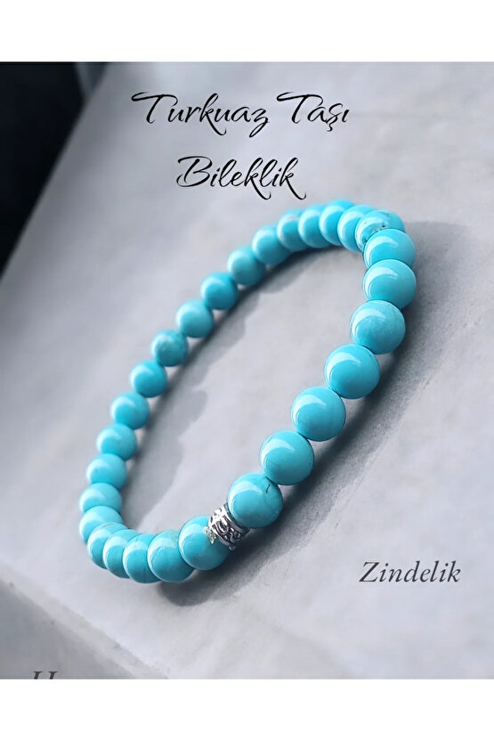 Doğal Taş Turkuaz Taşı Bileklik 6 mm