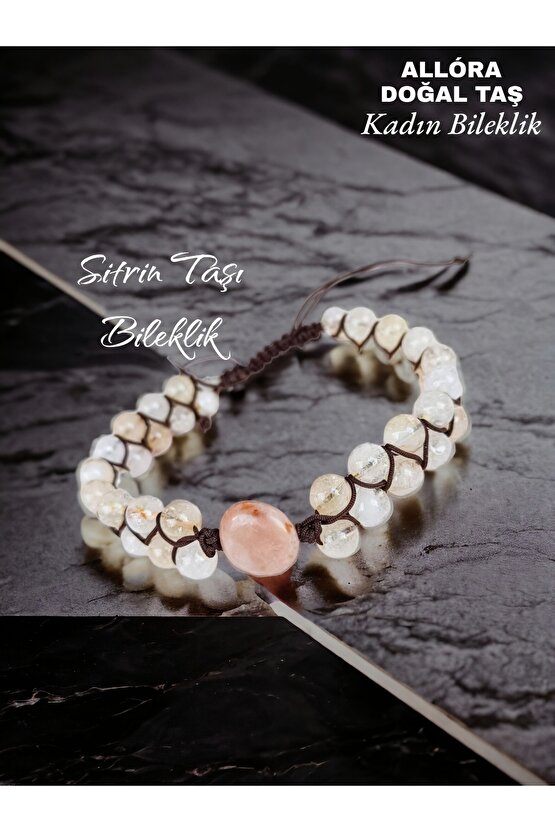 Doğal Taş Sitrin Taşı(PARA MIKNATISI)bileklik