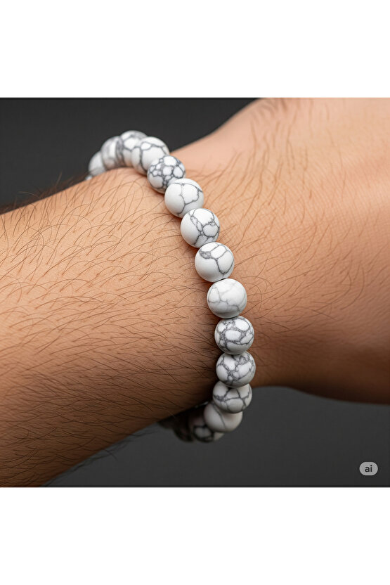 Havlit doğal taş bileklik 8mm