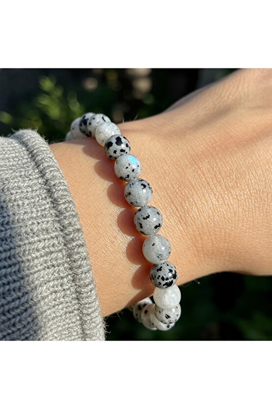 Ay taş bileklik 6mm doğal taş