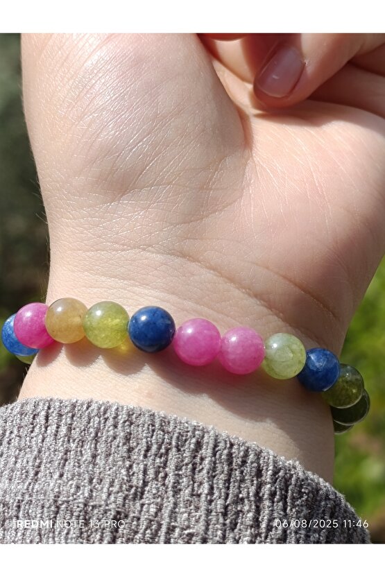 Renkli Kuvars Doğaltaş Kadın ve Erkek Bileklik