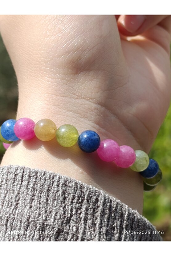Renkli Kuvars Doğaltaş Kadın ve Erkek Bileklik