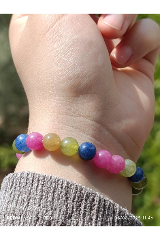 Renkli Kuvars Doğaltaş Kadın ve Erkek Bileklik