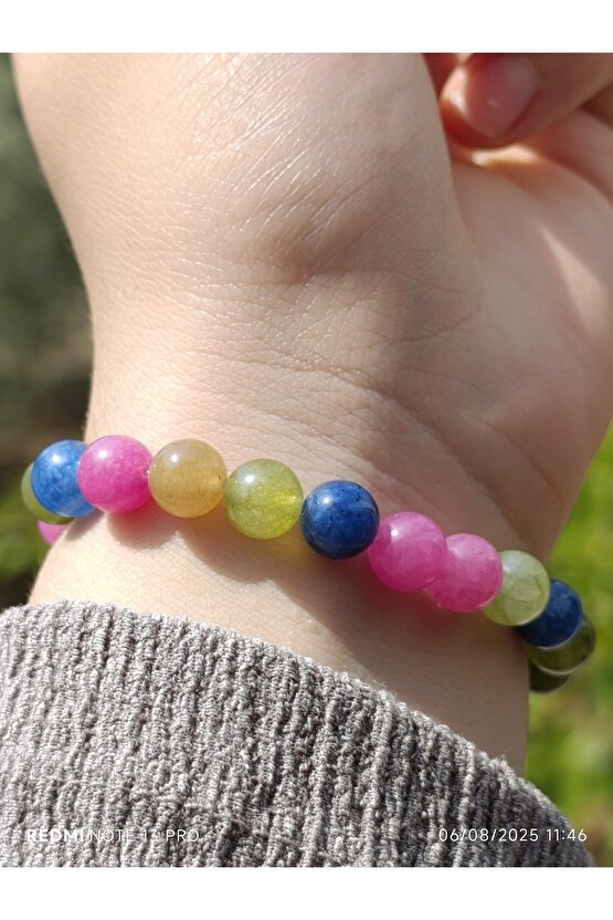 Renkli Kuvars Doğaltaş Kadın ve Erkek Bileklik