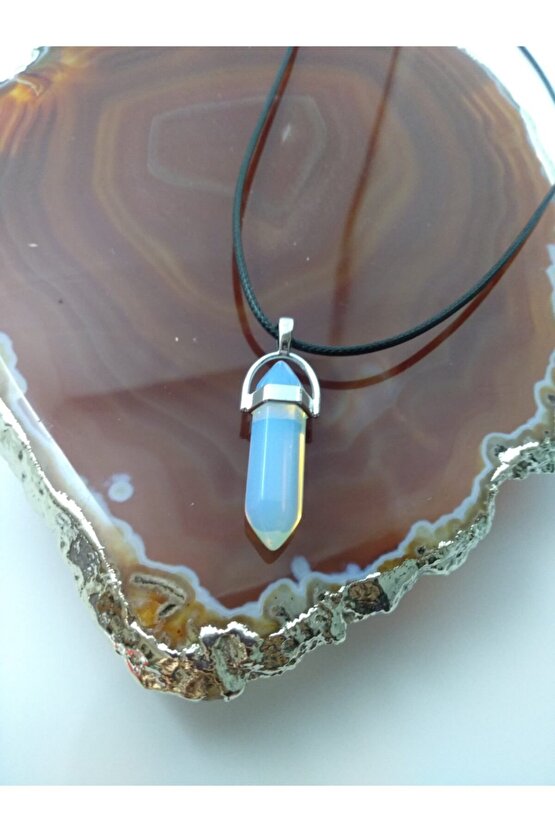 Opal Aytaşı Taşı Kolye Çivi Şeklinde Doğaltaş Kolye