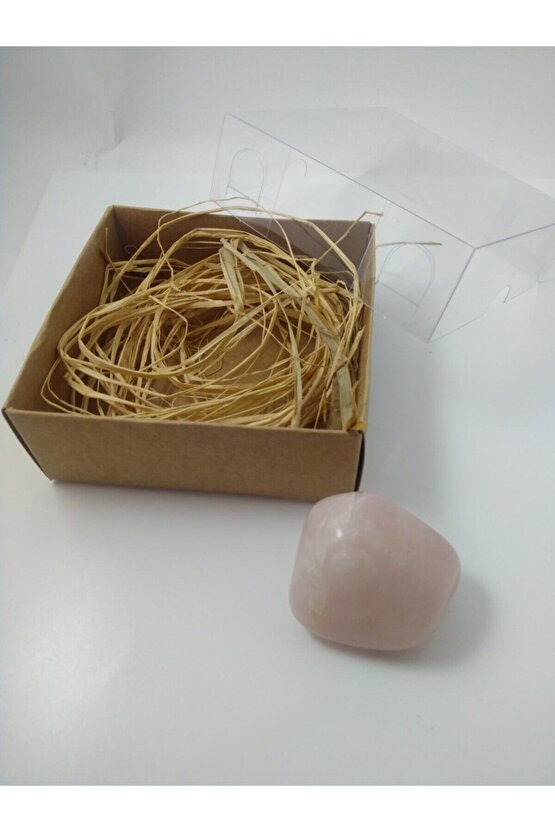 Pembe Kuvars Taşı Biblo Ham Doğaltaş Biblo (35-40 Gr)