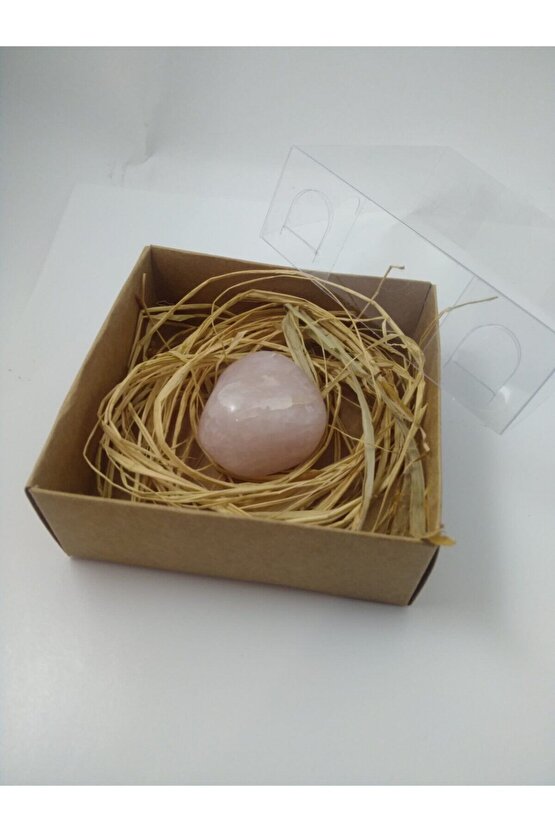 Pembe Kuvars Taşı Biblo Ham Doğaltaş Biblo (35-40 Gr)