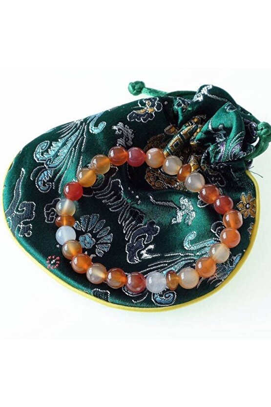 Yaratıcılık • Ilham • Tutku Için Bileklik (17 Cm Boy) - Doğal Carnelian Taşı