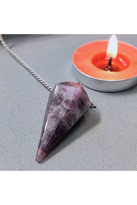 Ametist Taşı Doğal Taş Pandül - Sarkaç -