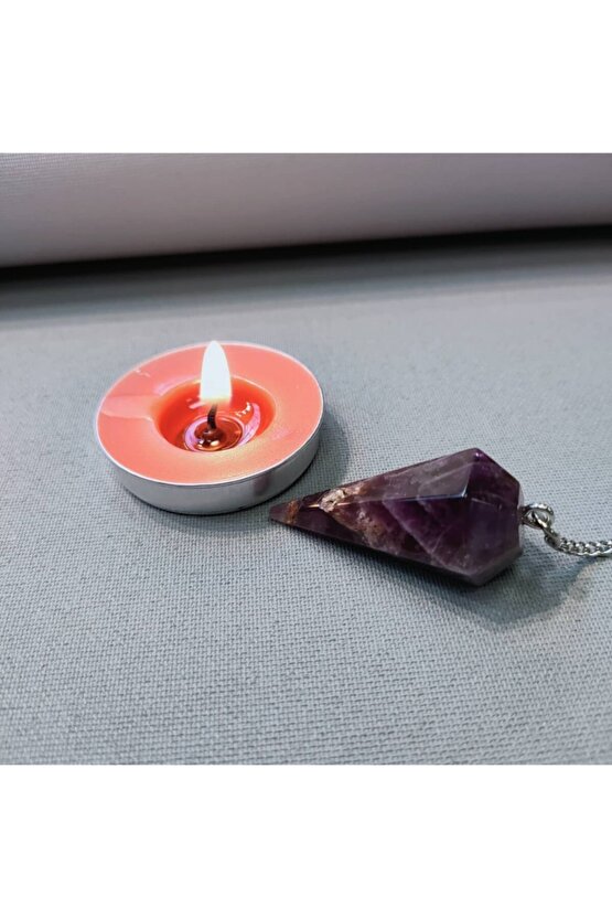 Ametist Taşı Doğal Taş Pandül - Sarkaç -