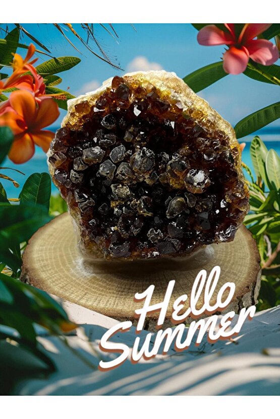 SİTRİN JEOT Ham Doğal Taş Mineral (sertifikalı)(para taşı)(Bereket taşı