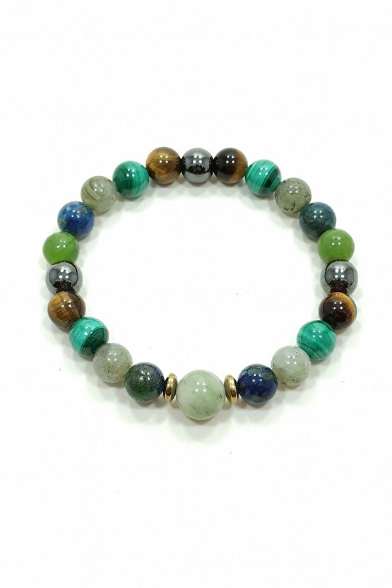 Fibromiyalji Bilekliği Malahit Yeşim Taşı Doğal Taş Bileklik Rio