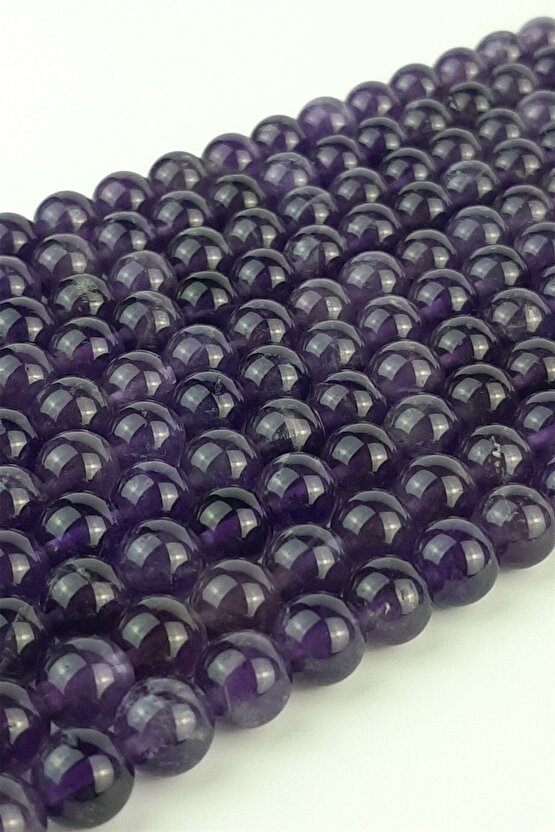 Ametist 8 mm Doğal Taş 1 Dizi