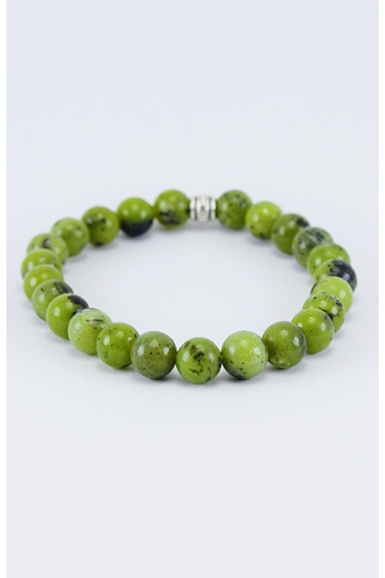 Unisex Doğal Taş Bileklik Kanada Yeşim 1. Kök 4.kalp Çakra , Ikizler Balık Boğa Iyileştirici Taş