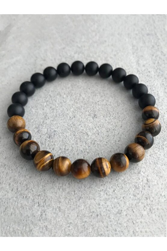 Kaplan Gözü Erkek Bileklik Misinalı