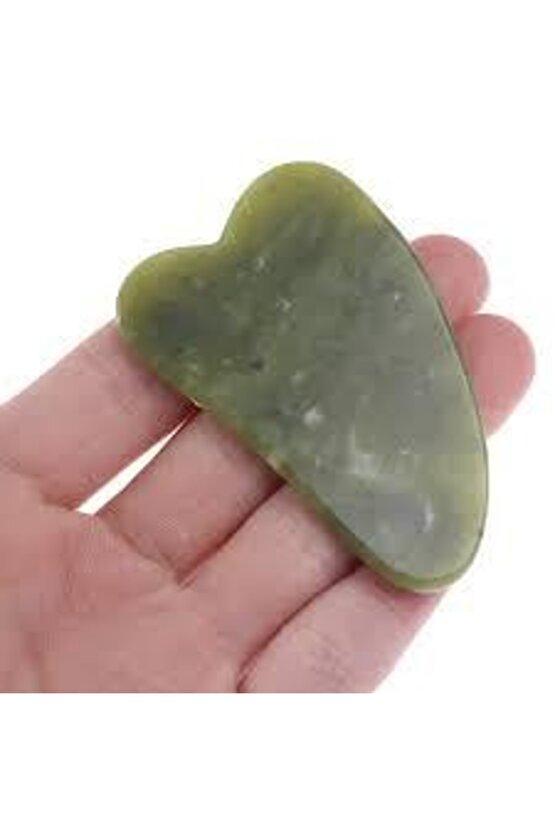 Yeşim Doğal Taşı Kalpli Yüz Ve Vücut Gua Sha Masaj Aleti