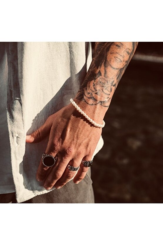 Gerçek Inci Erkek Bileklik