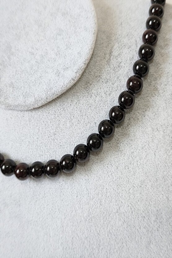 Sertifikalı 8 Mm Lal Granat Garnet Doğaltaş Kolye