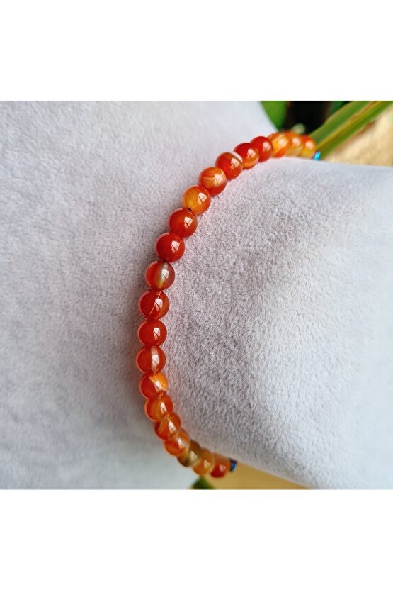 Turuncu Akik Doğal Taş Bileklik (EL YAPIMI TASARIM ÜRÜNLER)