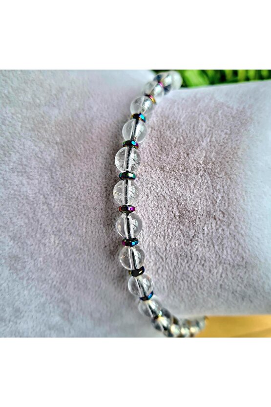 Kuvars Kristali Doğal Taş Bileklik (EL YAPIMI TASARIM ÜRÜNLER)