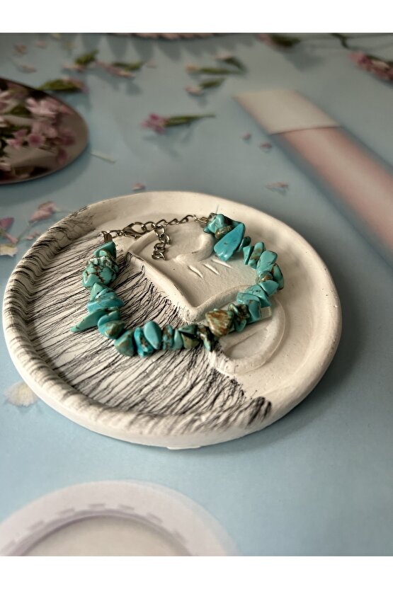 Doğal Turkuaz (FİRUZE) Kırık Taş Bileklik-%100 Orijinal