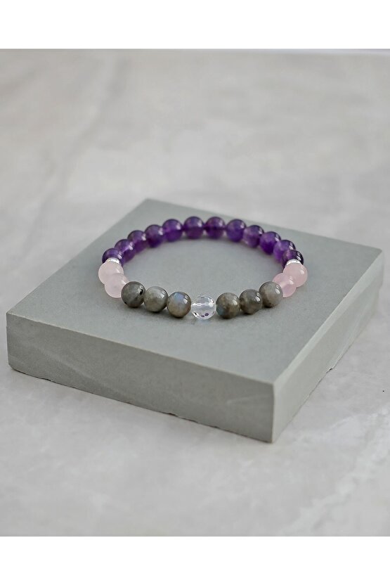 Sertifikalı Doğal Taş Bileklik 8 Mm Stres