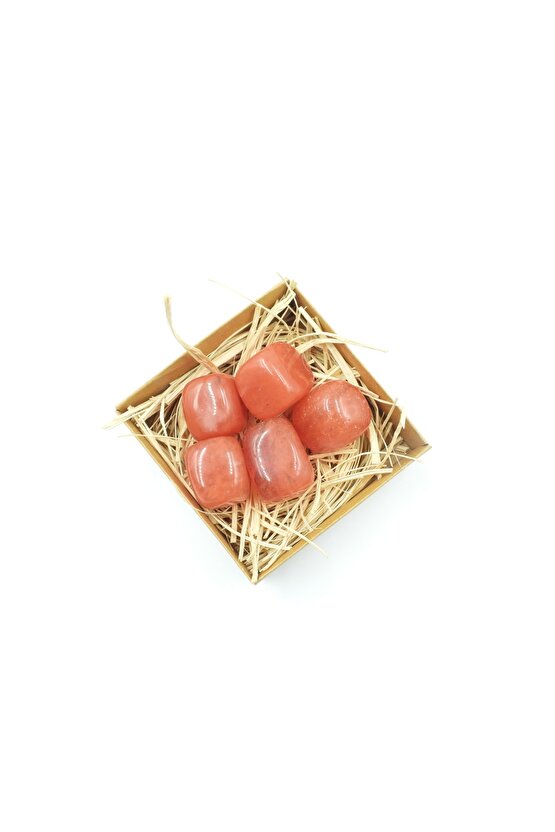 Çilek Kuvars Tamburlanmış Tımbıl Doğal Taş