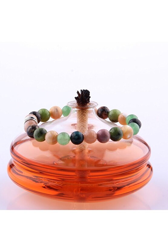 Güneş Taşı Rodonit Yeşim Sedef Aventurin Krizokol 8 Mm Doğal Taş Bileklik