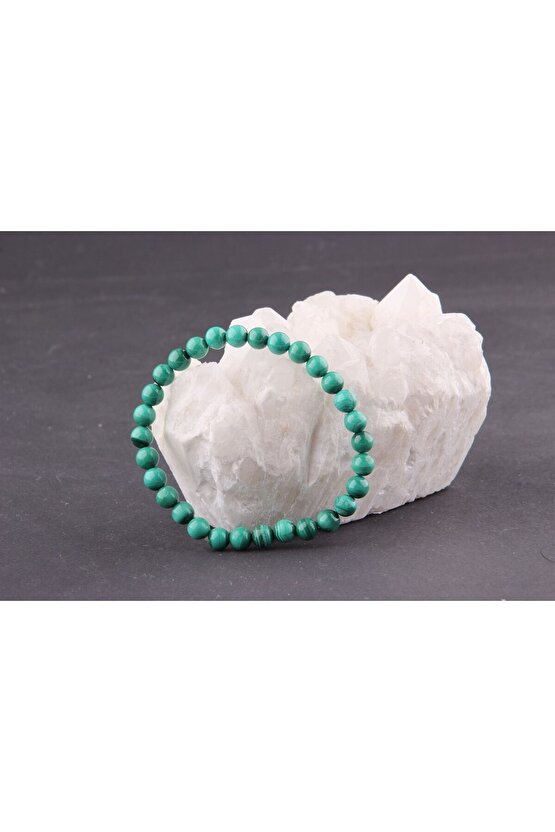 Doğal Taş Malahit Bileklik 6 mm