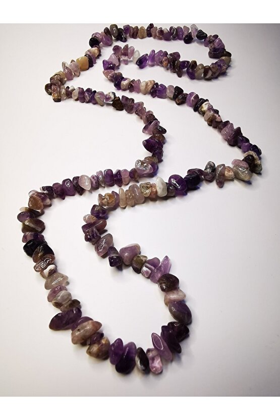 Ametist kırıktaş doğaltaş dizi kolye