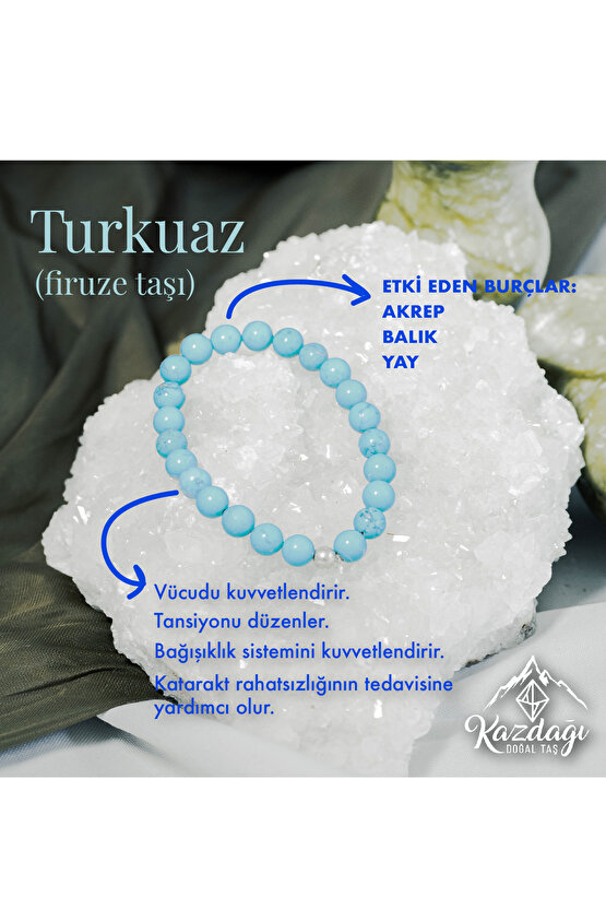 turkuaz(Firuze taşı) doğaltaş bileklik