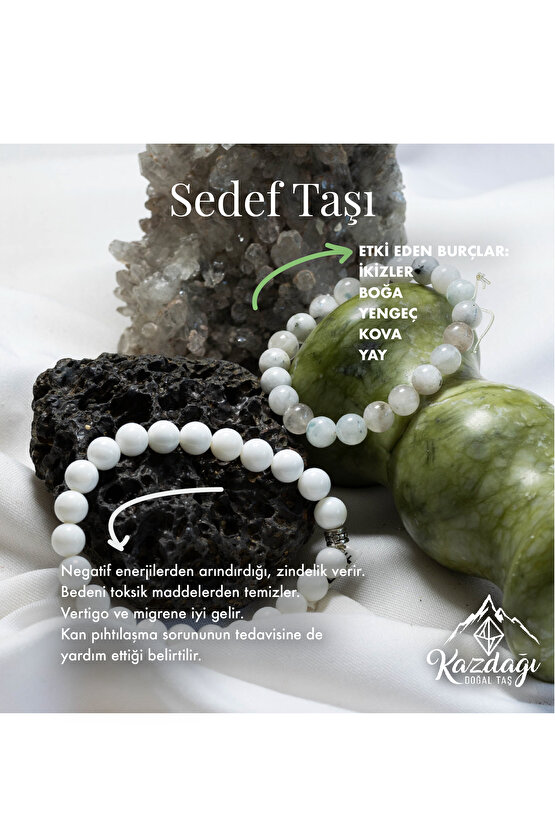 sedef taşı doğaltaş bileklik