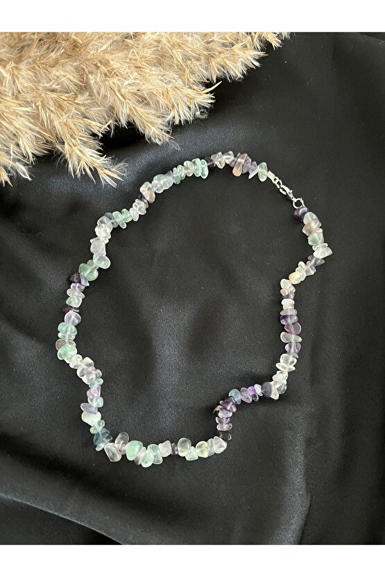 Florit Kırık Doğal Taş Kolye