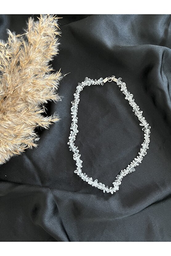 Kristal Kuvars Kırık Taş Kolye