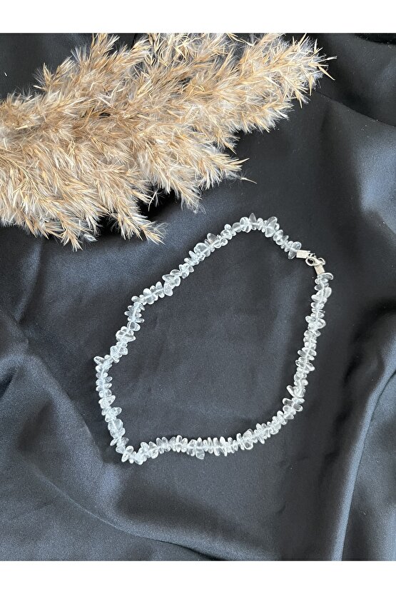 Kristal Kuvars Kırık Taş Kolye