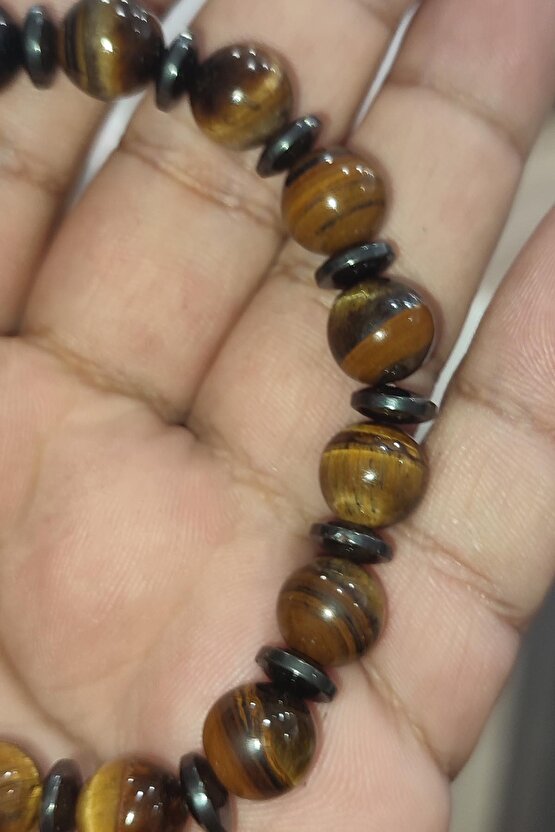 Kaplangözü Taşı Hematit Ara Taşlı 10 mm Natural Bileklik