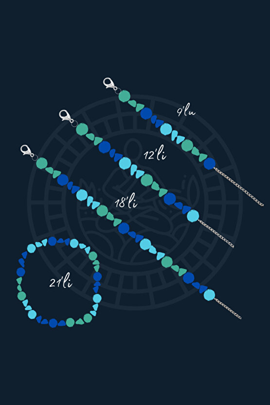 Özgüven Doğal Taş Tılsım Bilekliği Düz 8mm (Apatit, Lapis Lazuli, Sodalit Taşı) Chi-Zen Bileklik