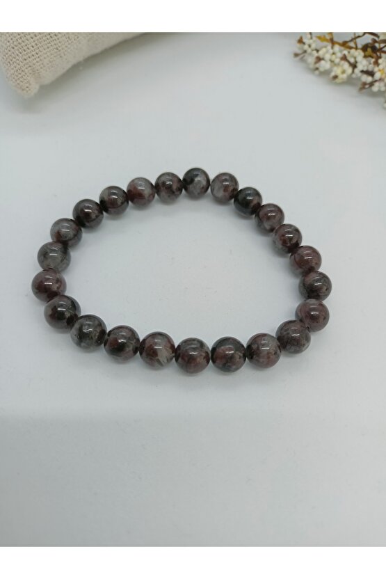 Doğaltaş bileklik  lal granat taşı bileklik-1079