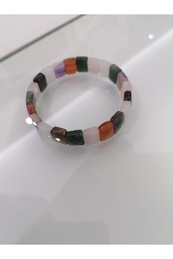 Çakra Doğal Taş Bileklik 9x12mm Özel Kesim