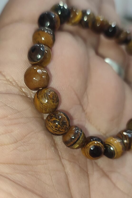 Kaplangözü Taşı 8mm Faset Kesim Natural Doğaltaş Bileklik