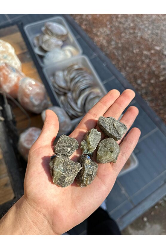 10lu Labradorit Ham Parça Doğal Taş