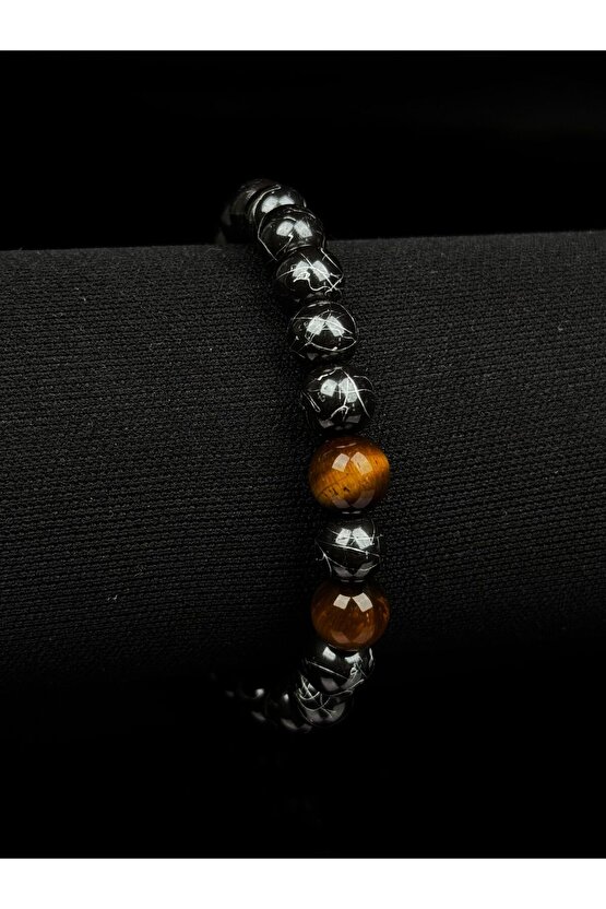 HEMATİT TAŞI VE KAPLAN GÖZÜ BİLEKLİK HEDİYE BİLEKLİK