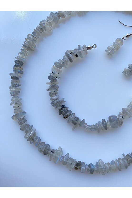 Labradorit Kırıktaş Doğal Taş Set