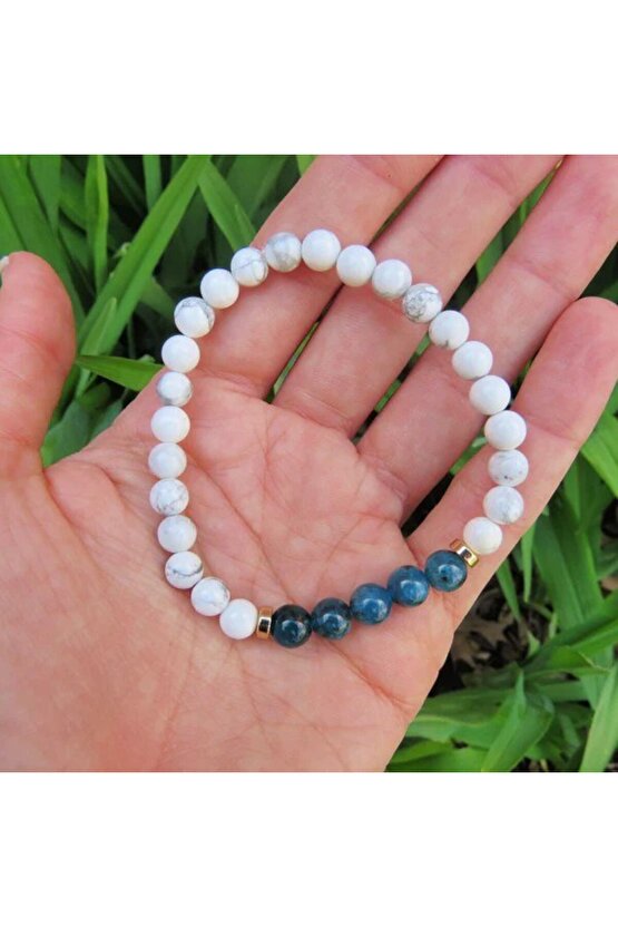 Havlit-Pembe Kuvars-Ametist-Aventurin-Apatit Doğal Taş Bileklik 8mm