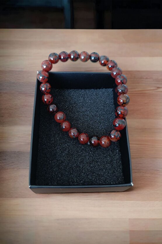 Kahve Örümcek Akik Taşı Bileklik Doğal Taşlar Orijinal Gerçek Akik Taşı Bileklik